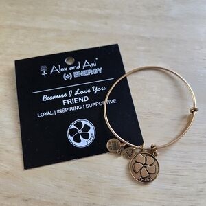 Alex and Ani 2014 Flower Friend Gold Charm Adustable Bracelet